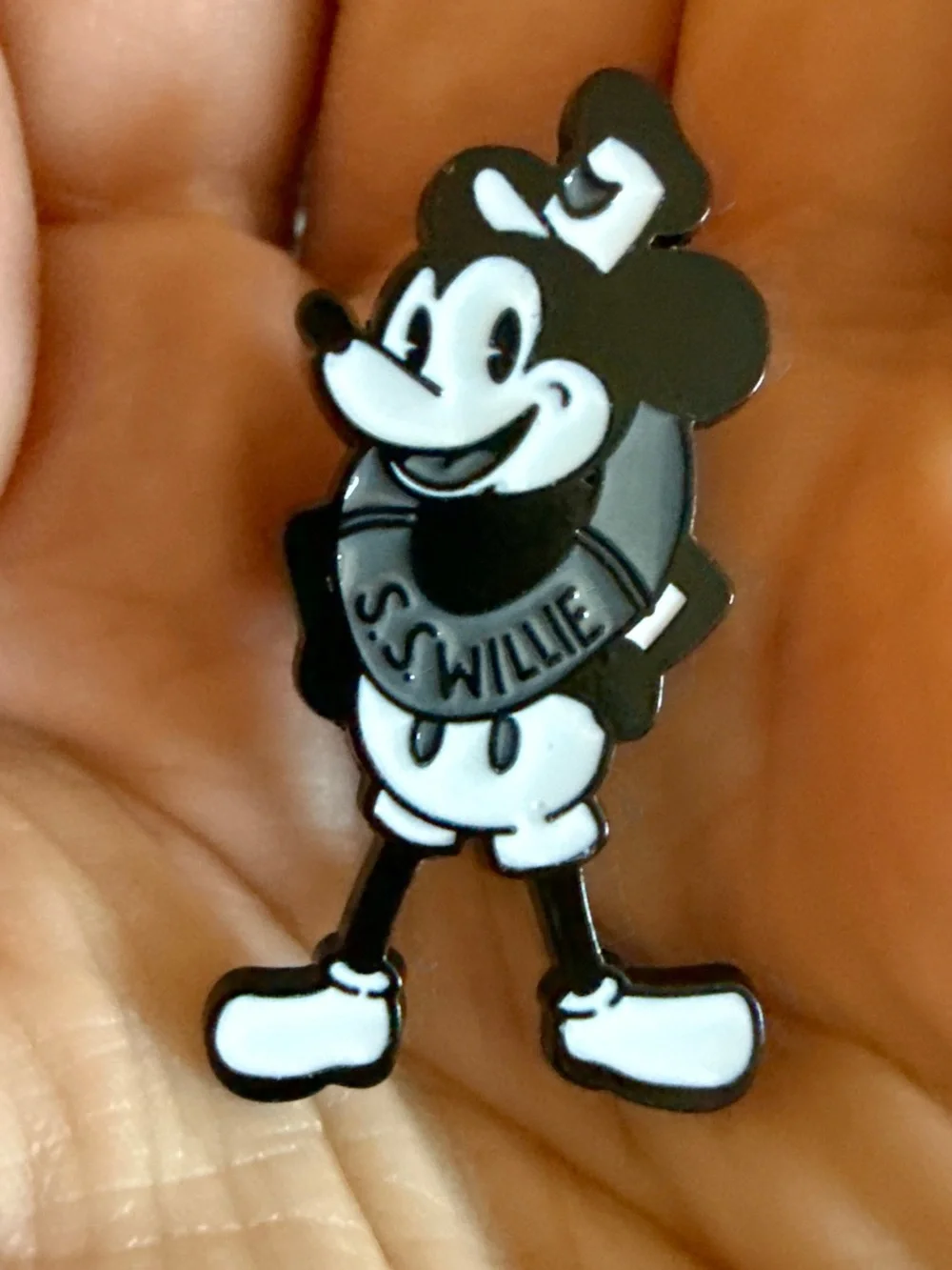 Set Of 5 Retro Steamboat Willie Disney Mickey Mouse Black & White Enamel Pins